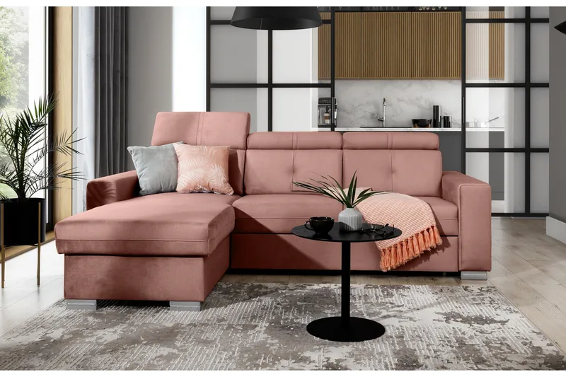 Trent Sovesofa m. Divan med Oppbevaring 3-seter - Rosa - Møbler - Sofaer - Sovesofaer