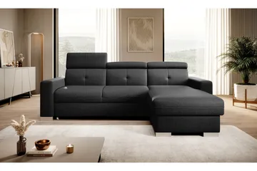 Trent Sovesofa m. Divan med Oppbevaring 3-seter - Svart - Møbler - Sofaer - Sovesofaer