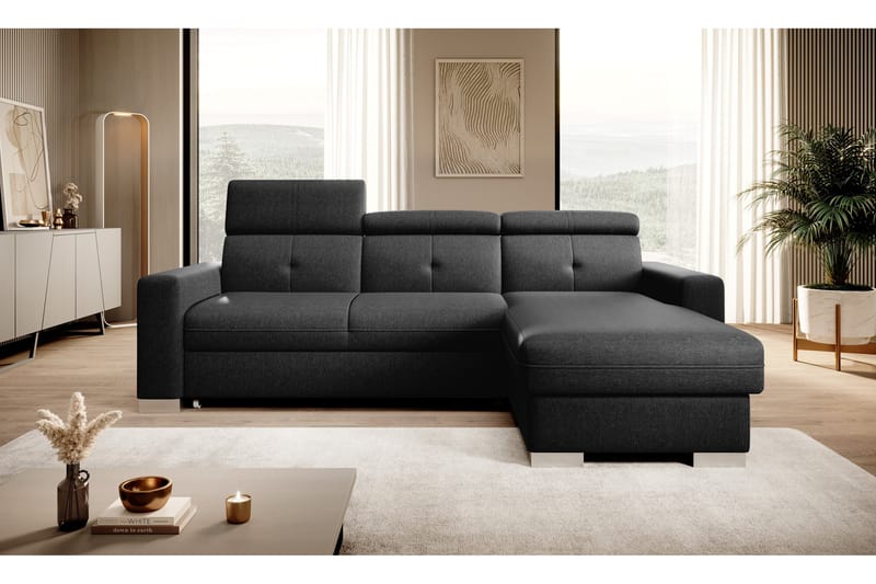 Trent Sovesofa m. Divan med Oppbevaring 3-seter - Svart - Møbler - Sofaer - Sovesofaer