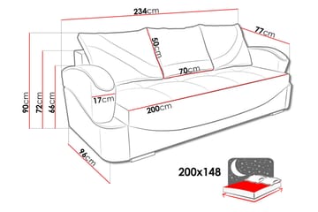 Turbo Sovesofa 200x96x90 cm - Møbler - Sofaer - Sovesofaer