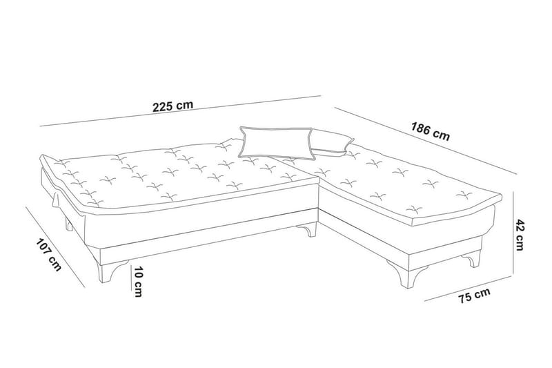 Turso Sovesofa med Divan Høyre - Brun - Møbler - Sofaer - Sovesofaer