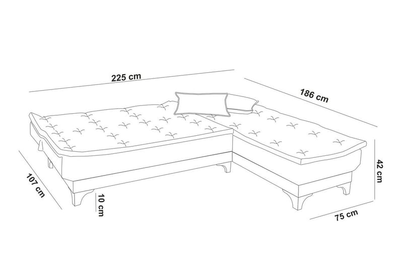 Turso Sovesofa med Divan Høyre - Brun - Møbler - Sofaer - Sovesofaer