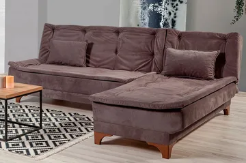Turso Sovesofa med Divan Høyre - Grå - Møbler - Sofaer - Sovesofaer