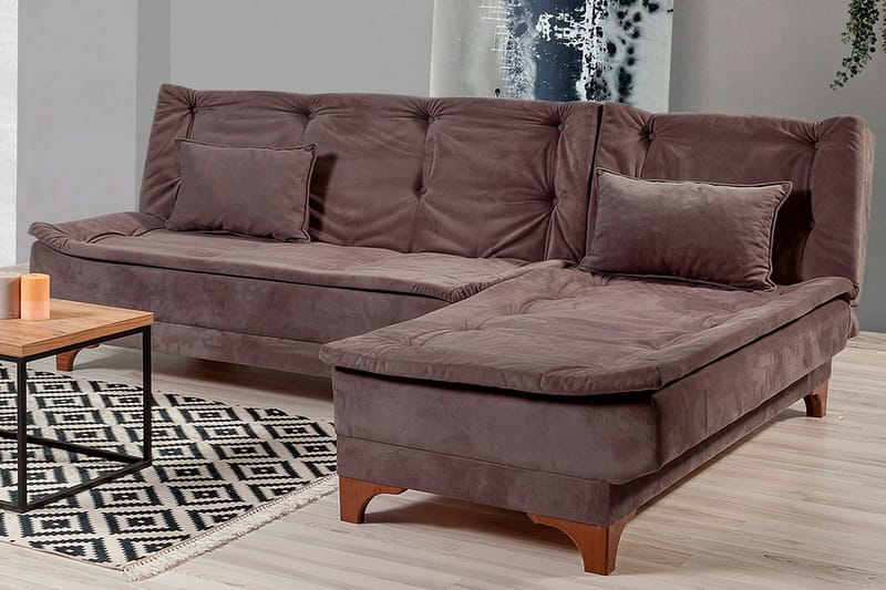 Turso Sovesofa med Divan Høyre - Grå - Møbler - Sofaer - Sovesofaer