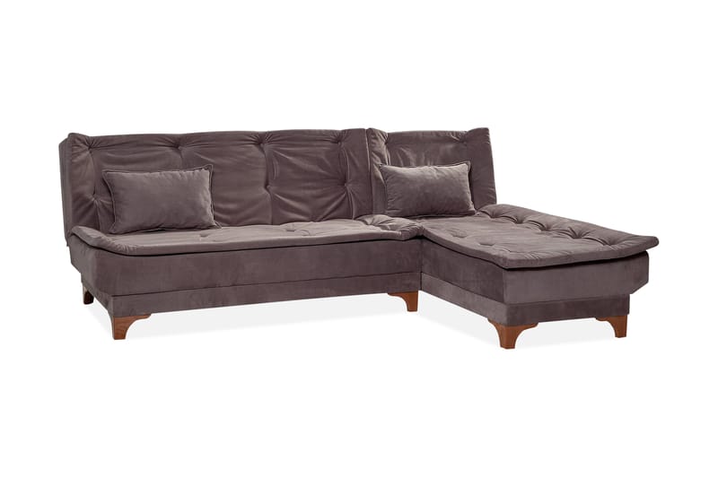 Turso Sovesofa med Divan Høyre - Grå - Møbler - Sofaer - Sovesofaer