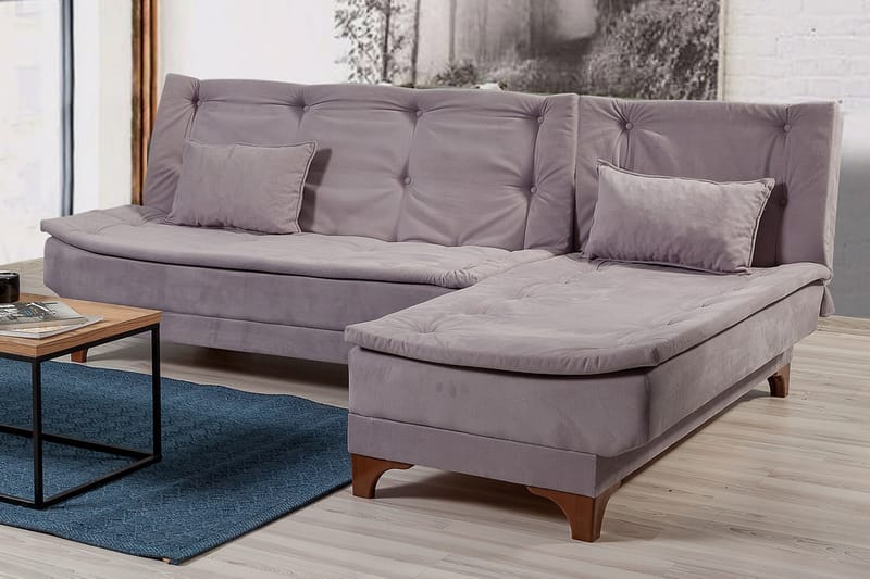 Turso Sovesofa med Divan Høyre - Grå - Møbler - Sofaer - Sovesofaer