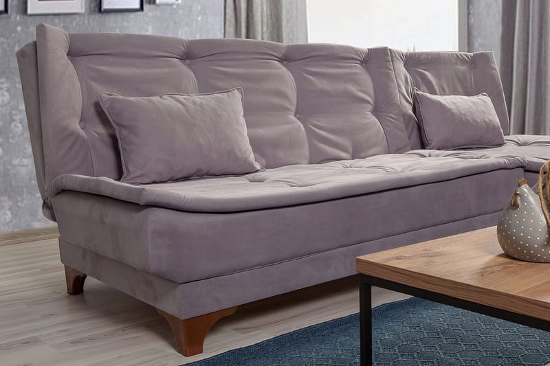 Turso Sovesofa med Divan Høyre - Grå - Møbler - Sofaer - Sovesofaer