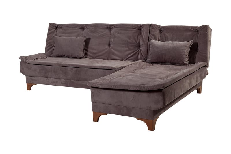 Turso Sovesofa med Divan Høyre - Grå - Møbler - Sofaer - Sovesofaer
