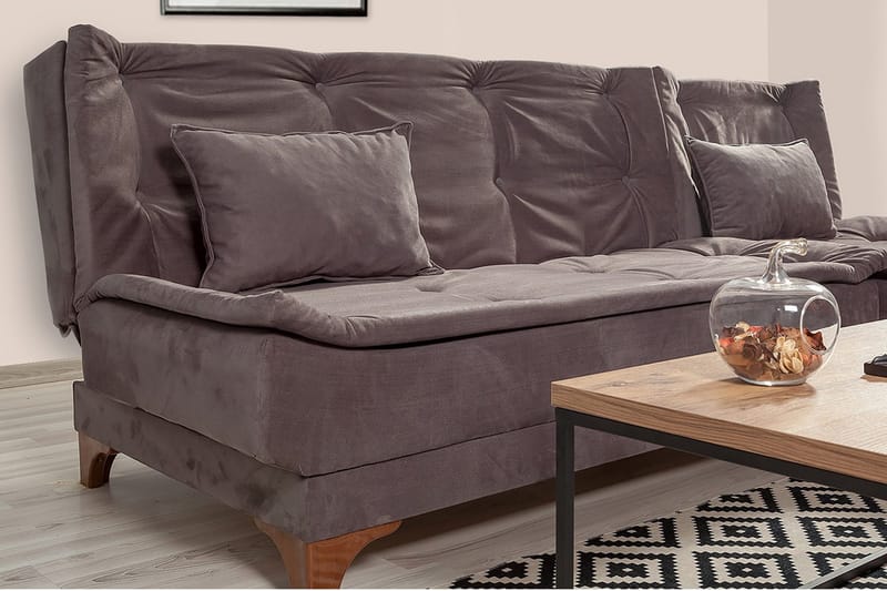 Turso Sovesofa med Divan Høyre - Grå - Møbler - Sofaer - Sovesofaer