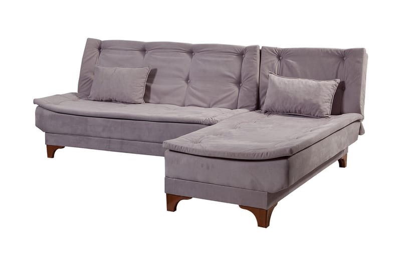 Turso Sovesofa med Divan Høyre - Grå - Møbler - Sofaer - Sovesofaer