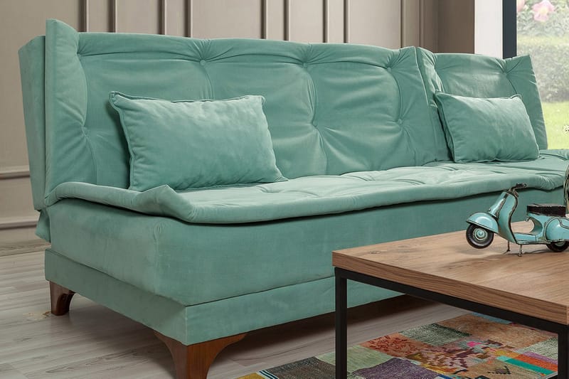 Turso Sovesofa med Divan Høyre - Grønn - Møbler - Sofaer - Sovesofaer