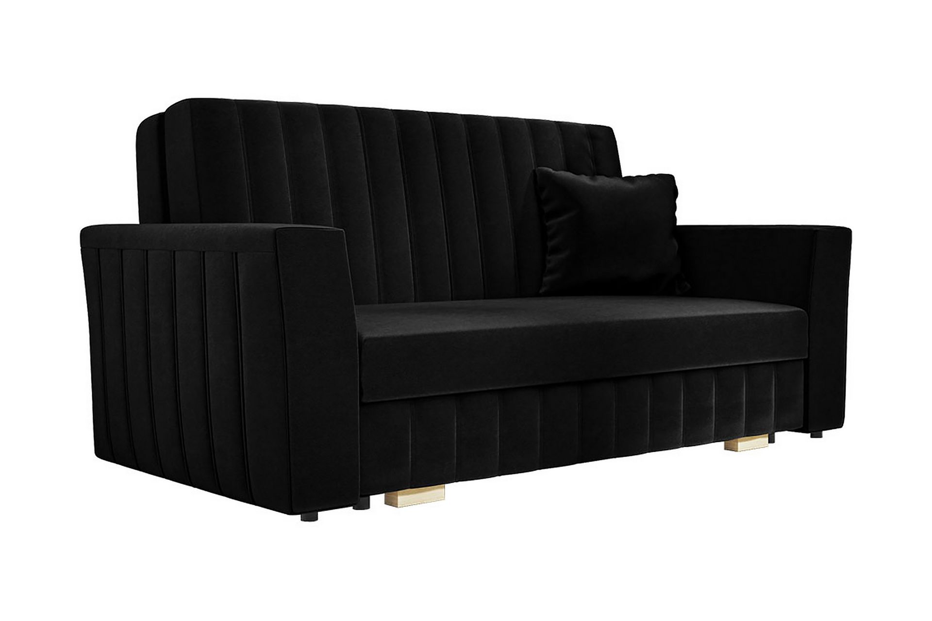 Upperud 3-seters Sovesofa - Fløyel/Svart - Møbler - Sofaer - Sovesofaer