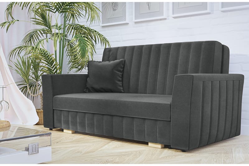 Upperud Sofa - Grå - Sovesofaer - 2 seters sovesofa - Fløyel sofaer