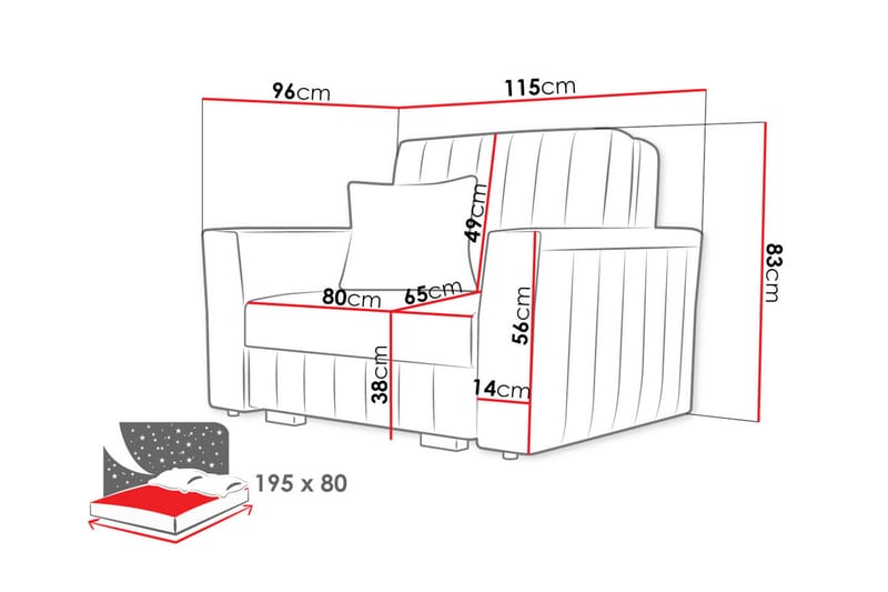 Upperud Sofa - Rosa - Møbler - Sofaer - Sovesofaer