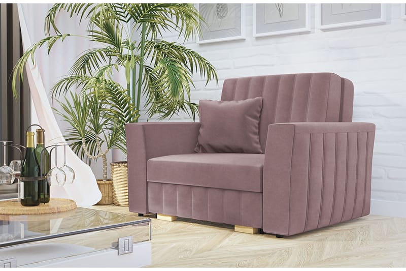 Upperud Sofa - Rosa - Sovesofaer - 2 seters sovesofa - Fløyel sofaer