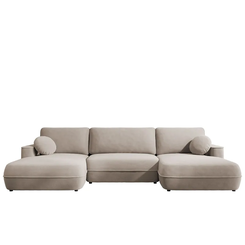 Uppland Sovesofa med dobbel sjeselong 5-seter, Beige