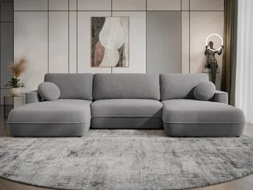 Uppland Sovesofa med dobbel sjeselong 5-seter - Grå - Møbler - Sofaer - Sovesofaer