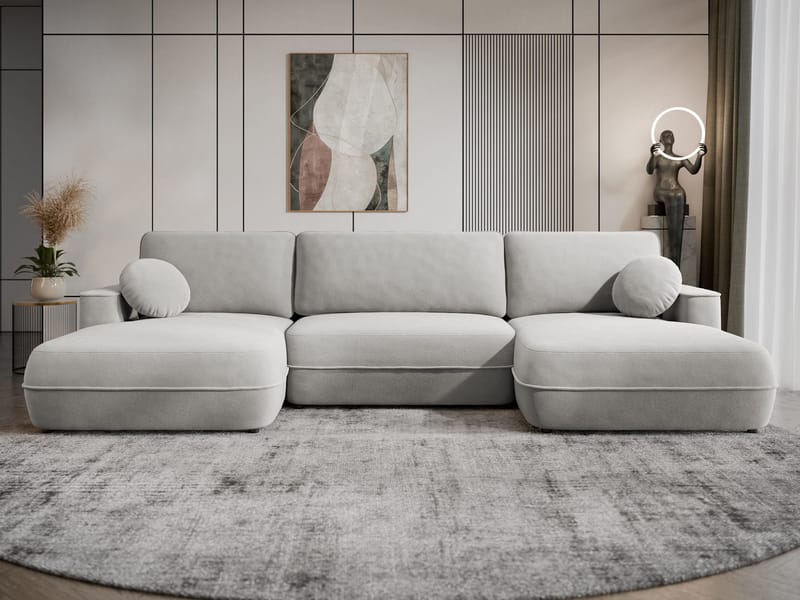 Uppland Sovesofa med dobbel sjeselong 5-seter - Grå - Møbler - Sofaer - Sovesofaer