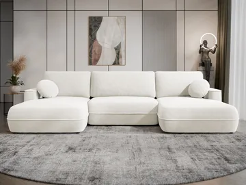 Uppland Sovesofa med dobbel sjeselong 5-seter - Hvit - Møbler - Sofaer - Sovesofaer