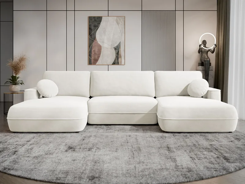 Uppland Sovesofa med dobbel sjeselong 5-seter - Hvit - Møbler - Sofaer - Sovesofaer