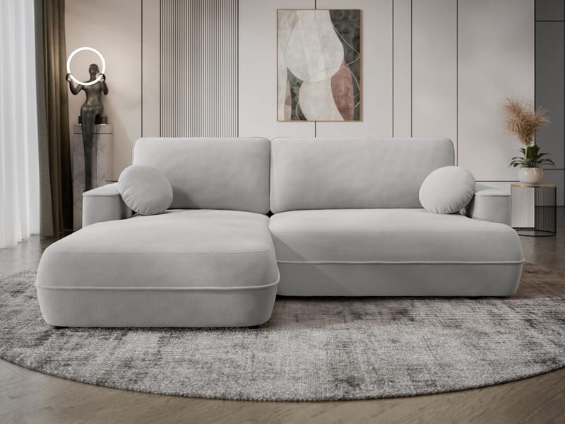 Uppland Sovesofa med sjeselong 3-seter - Lysegrå - Møbler - Sofaer - Sovesofaer