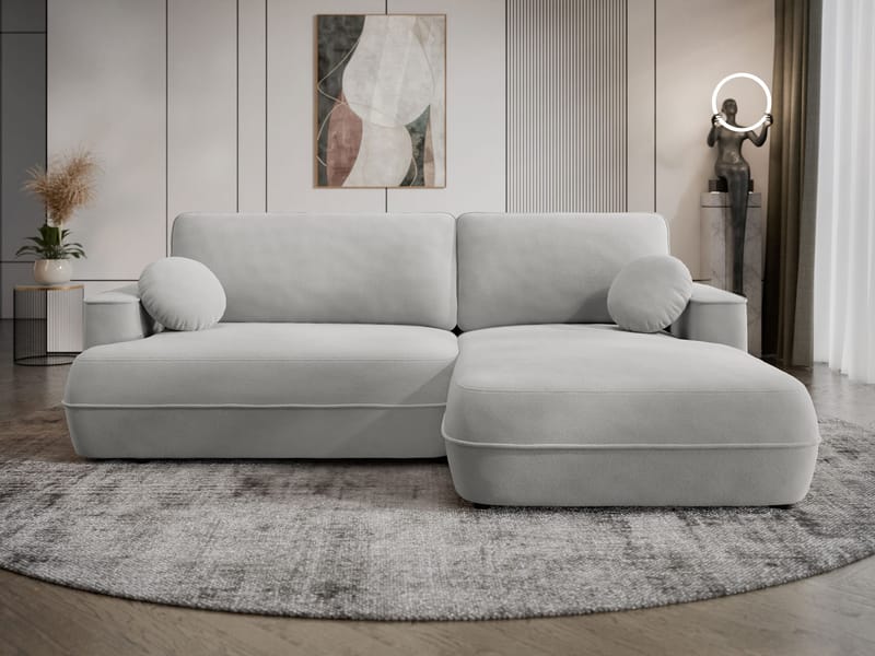 Uppland Sovesofa med sjeselong 3-seter - Lysegrå - Møbler - Sofaer - Sovesofaer