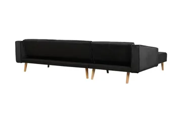 Vadso Venstre Sovesofa 100x270 cm i Fløyel - Antrasitt - Møbler - Sofaer - Sovesofaer