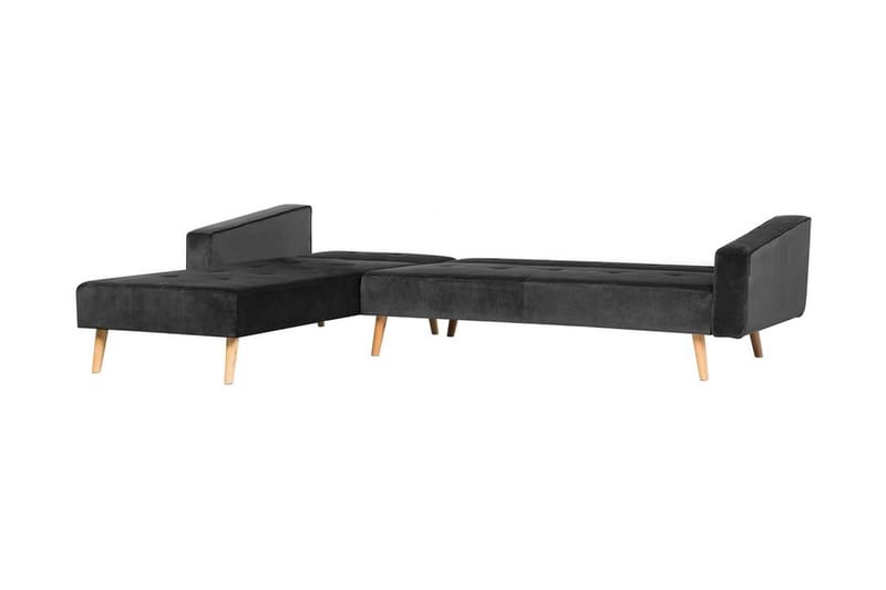 Vadso Venstre Sovesofa 100x270 cm i Fløyel - Antrasitt - Møbler - Sofaer - Sovesofaer