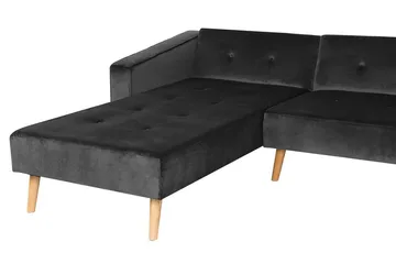 Vadso Venstre Sovesofa 100x270 cm i Fløyel - Antrasitt - Møbler - Sofaer - Sovesofaer