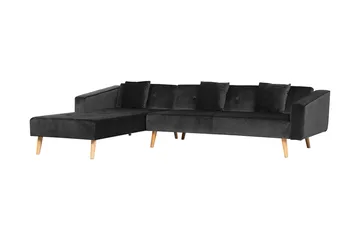 Vadso Venstre Sovesofa 100x270 cm i Fløyel - Antrasitt - Møbler - Sofaer - Sovesofaer