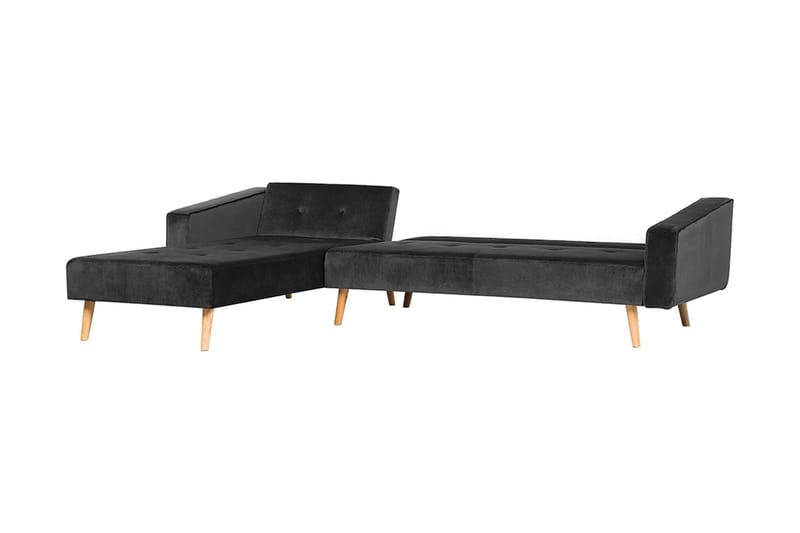 Vadso Venstre Sovesofa 100x270 cm i Fløyel - Antrasitt - Møbler - Sofaer - Sovesofaer