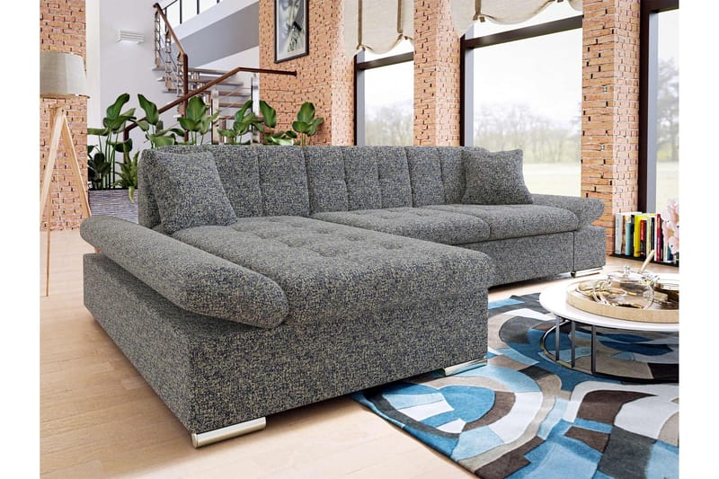Vananda Soffa med Divan 3-seter - Marineblå - Møbler - Sofaer - Sovesofaer - Sovesofa divan