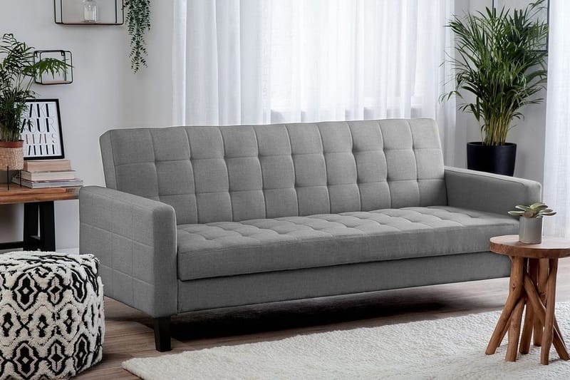 Vehkoo 3-seter Sammenleggbar Rektangulær Sovesofa i Stoff - Grå - Møbler - Sofaer - Sovesofaer