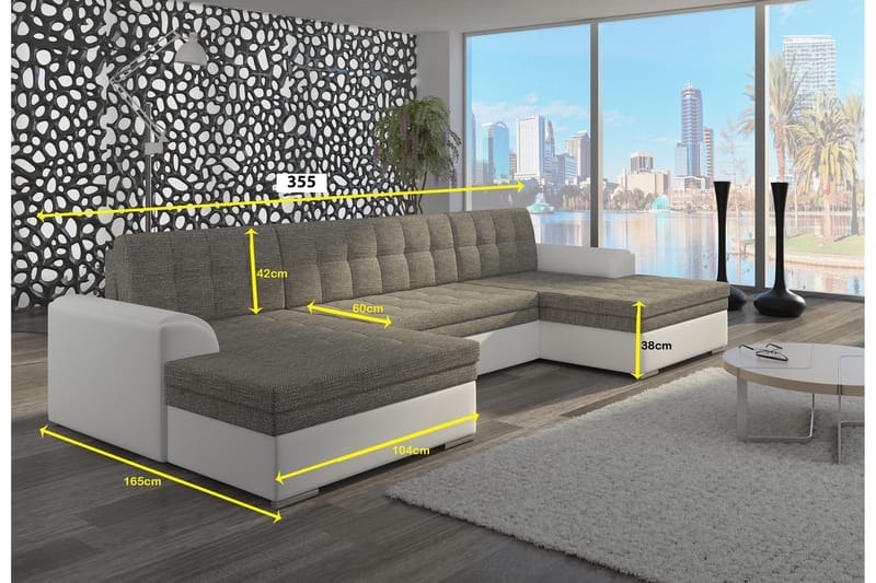 Ventolia Hjørnesovesofa - Beige/Brun - Møbler - Sofaer - Sovesofaer