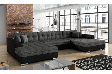 Ventolia Hjørnesovesofa - Grå/Svart - Møbler - Sofaer - Sovesofaer