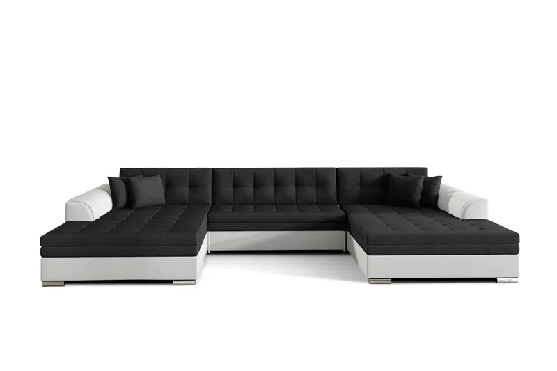 Ventolia Hjørnesovesofa - Svart/Hvit - Møbler - Sofaer - Sovesofaer