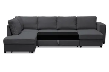 Verona U-sovesofa med Divan Høyre - Mørkegrå - Møbler - Sofaer - Sovesofaer