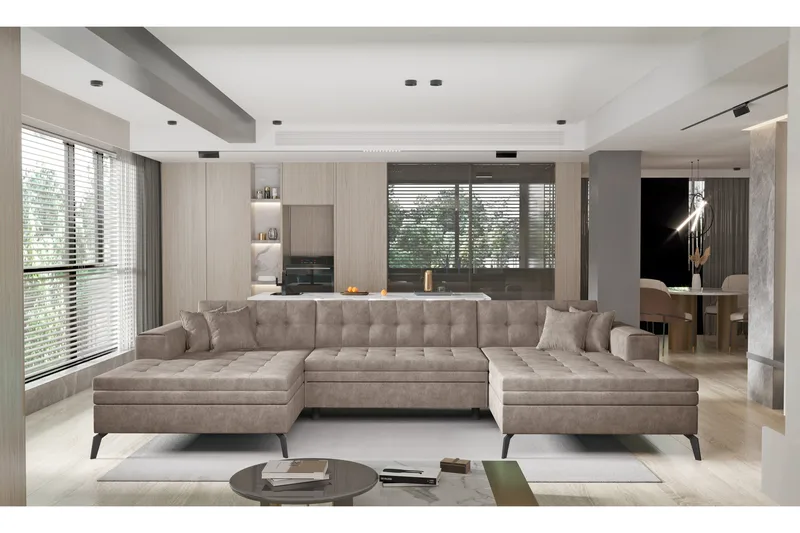 Vertizo Hjørnesofa - Beige - Møbler - Sofaer - Sovesofaer