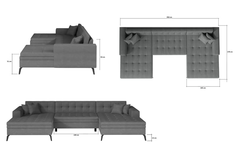Vertizo Hjørnesofa - Beige - Møbler - Sofaer - Sovesofaer