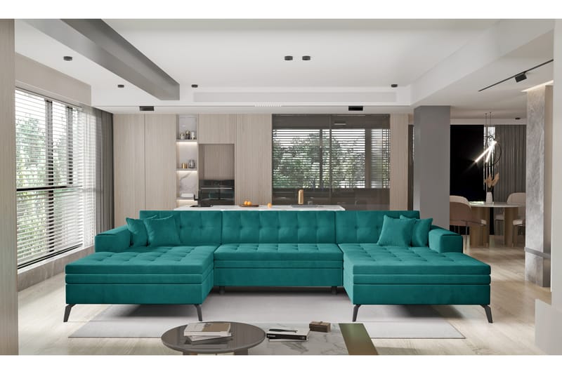 Vertizo Hjørnesofa - Turkis - Møbler - Sofaer - Sovesofaer
