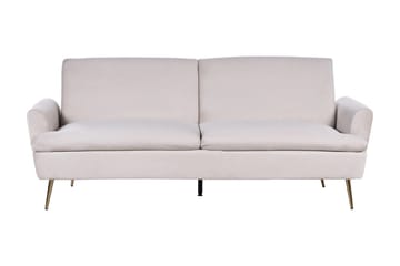 Vettre 3-seter Rektangulær Sovesofa 110x180 cm i Fløyel - Beige - Møbler - Sofaer - Sovesofaer