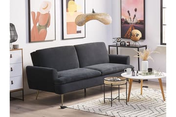 Vettre 3-seters Sovesofa - Fløyel/Svart - Møbler - Sofaer - Sovesofaer