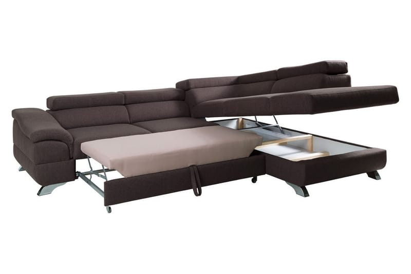 View Sovesofa 3-seter med Sjeselong Venstre - Lysegrå - Møbler - Sofaer - Sovesofaer