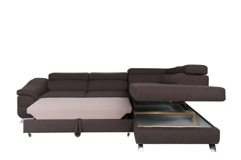 View Sovesofa 3-seter med Sjeselong Venstre - Lysegrå - Møbler - Sofaer - Sovesofaer