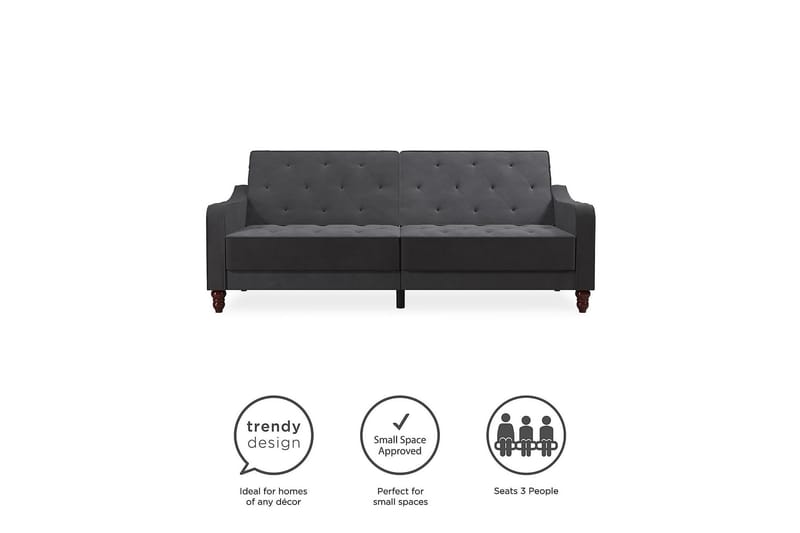 Vintage Tufted 2-seters Sovesofa Grå - Novogratz - Møbler - Sofaer - Sovesofaer