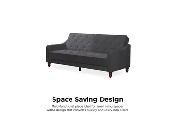 Vintage Tufted 2-seters Sovesofa Grå - Novogratz - Møbler - Sofaer - Sovesofaer