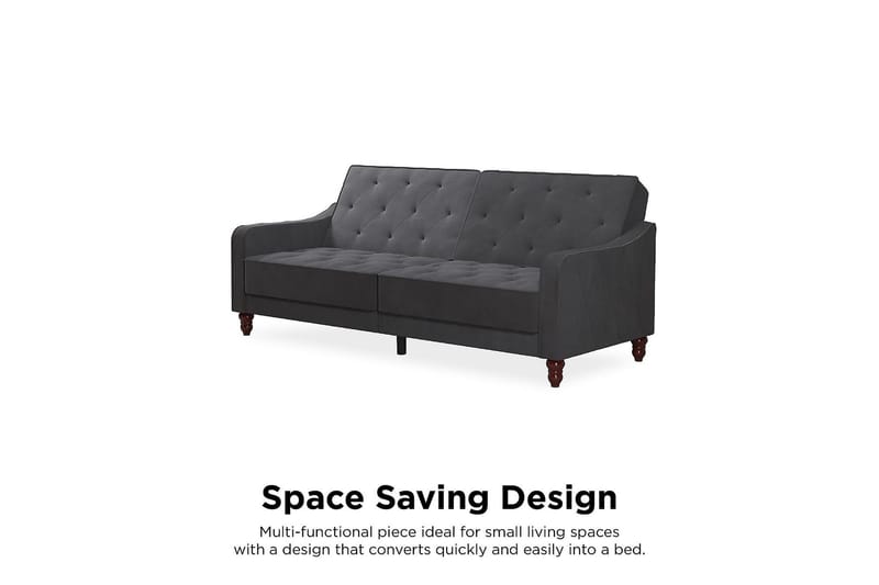 Vintage Tufted 2-seters Sovesofa Grå - Novogratz - Møbler - Sofaer - Sovesofaer