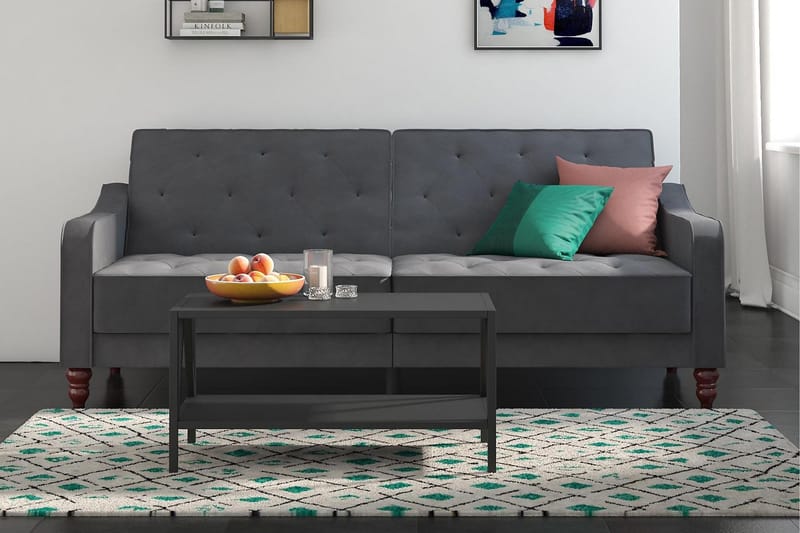 Vintage Tufted 2-seters Sovesofa Grå - Novogratz - Møbler - Sofaer - Sovesofaer