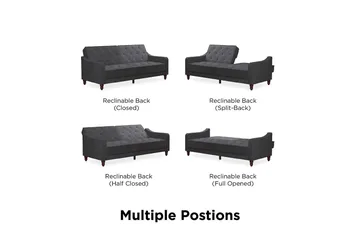 Vintage Tufted 2-seters Sovesofa Grå - Novogratz - Møbler - Sofaer - Sovesofaer