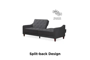 Vintage Tufted 2-seters Sovesofa Grå - Novogratz - Møbler - Sofaer - Sovesofaer